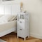 Flash Furniture Dune Farmhouse Bathroom Storage Organizer w/Two Removable Drawers and Open Display Shelf in White FS-BATH-4-WH-GG - alternate 8